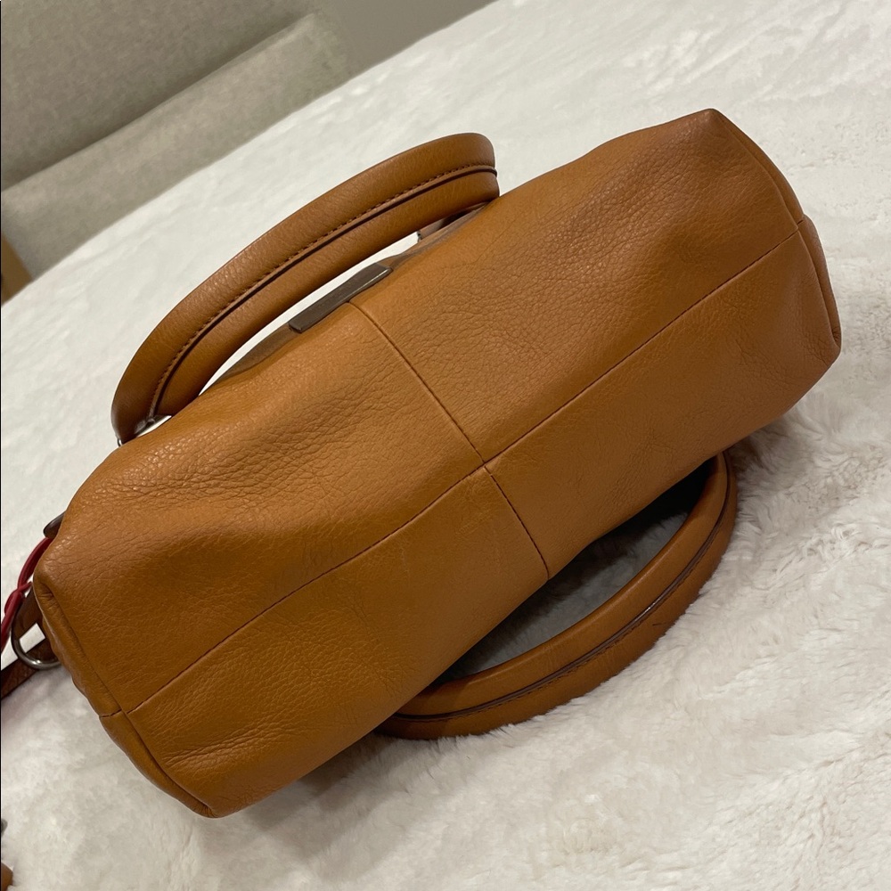 Fossil Cognac Brown Leather Satchel with Red Charm - Picture 5 of 9